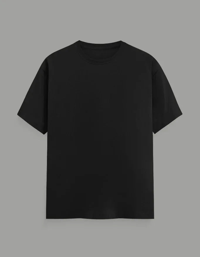 Solid Black Plus Size Classic Crew T-Shirt for Men - Not So Suttle