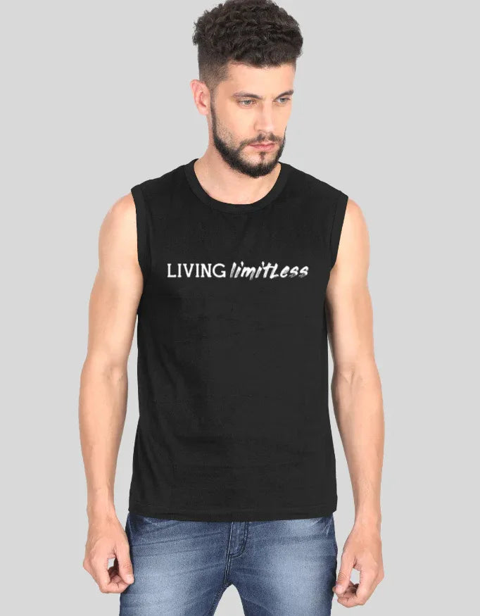 Living Limitless Sleeveless Graphic T-Shirt for Men - Not So Suttle
