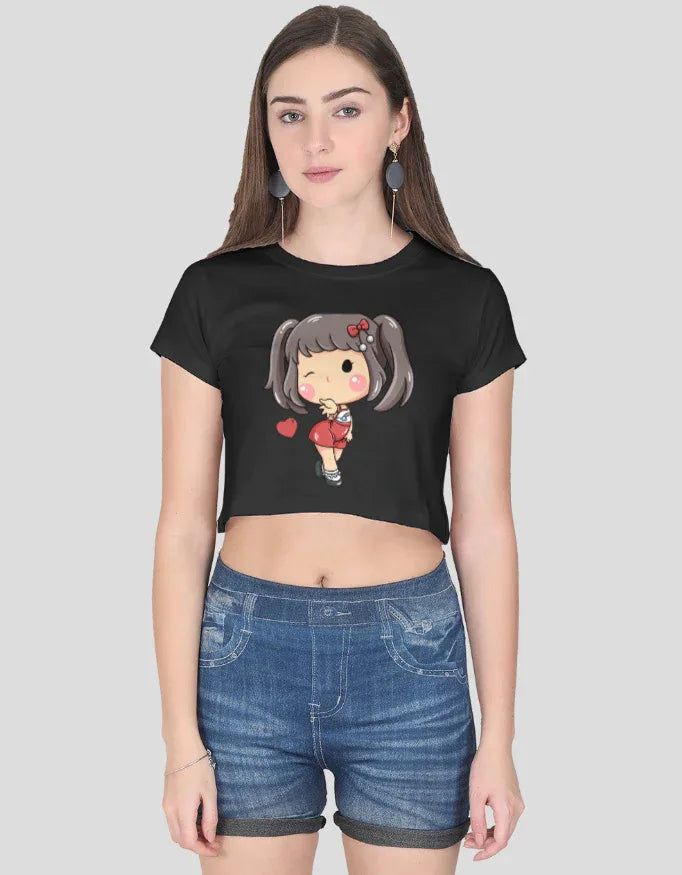 Sassy Girl Graphic Crop Top for Women - Not So Suttle