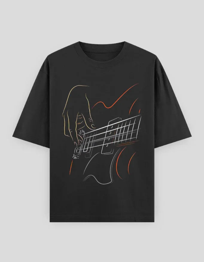 Guitar Graphic Oversized Classic T-Shirt for Men - Not So Suttle