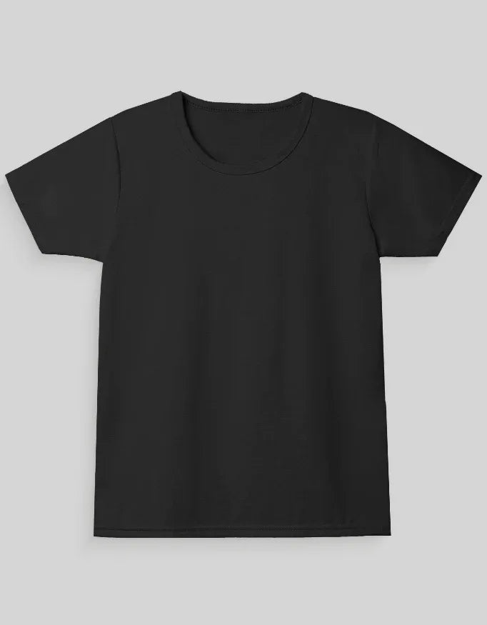 Girl's Crew Neck T-Shirt Black - Not So Suttle