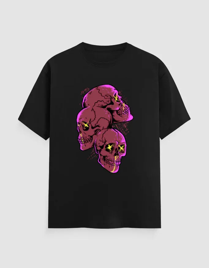Red Skulls Graphic Classic Crew T-Shirt for Men - Not So Suttle