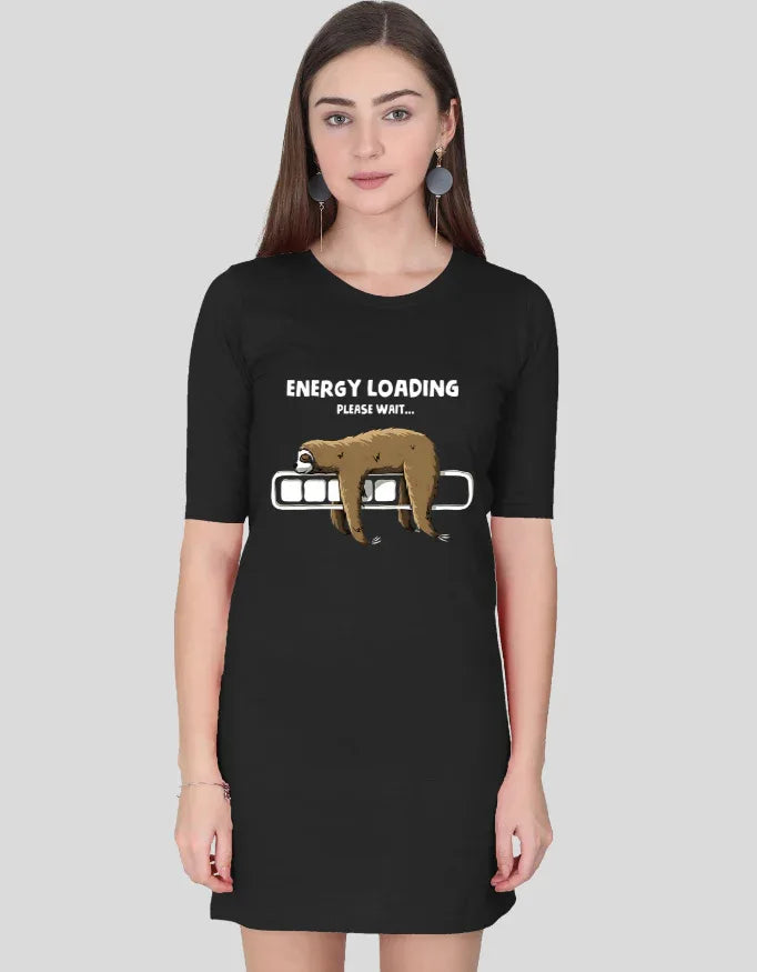Energy Loading Graphic T-Shirt Dress for Women - Not So Suttle