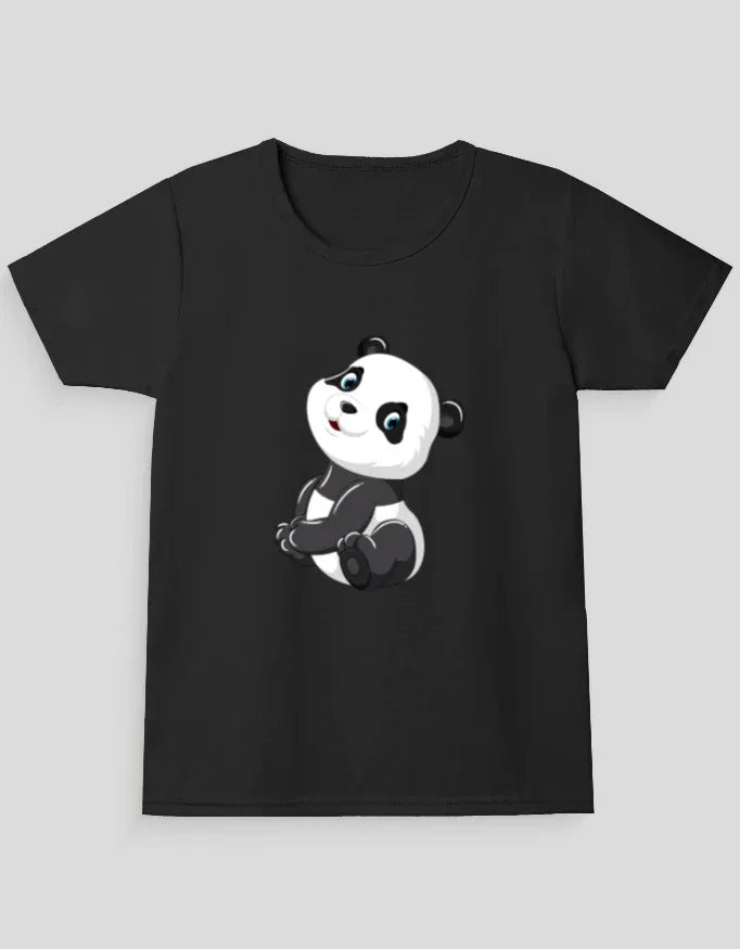 Cute Panda Graphic T-Shirt for Girl's - Not So Suttle