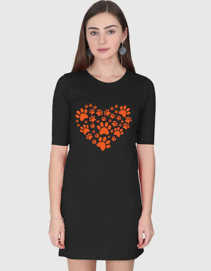 Love Paws Graphic T-Shirt Dress for Women - Not So Suttle