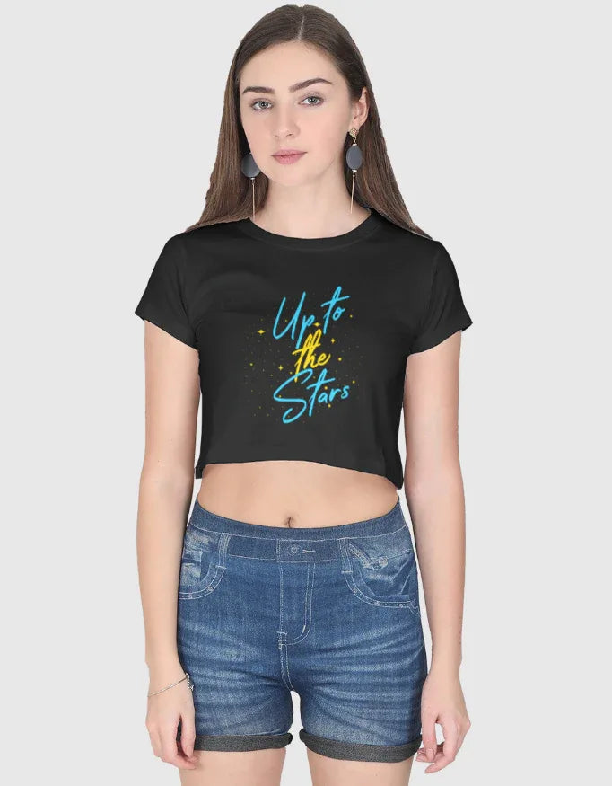 Up to the Stars Graphic Crop Top for Women - Not So Suttle