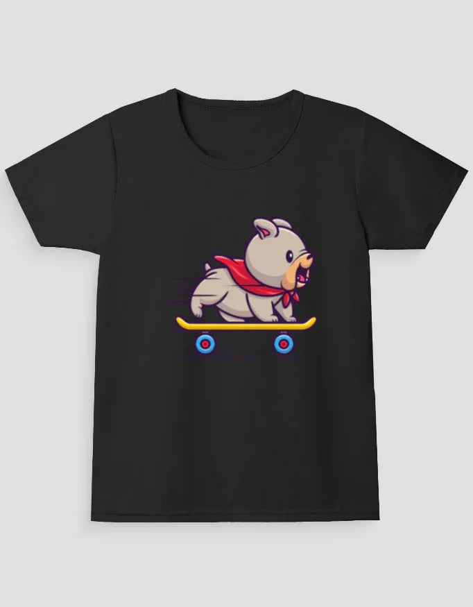 Skate Dog Graphic T-Shirt for Girl's - Not So Suttle