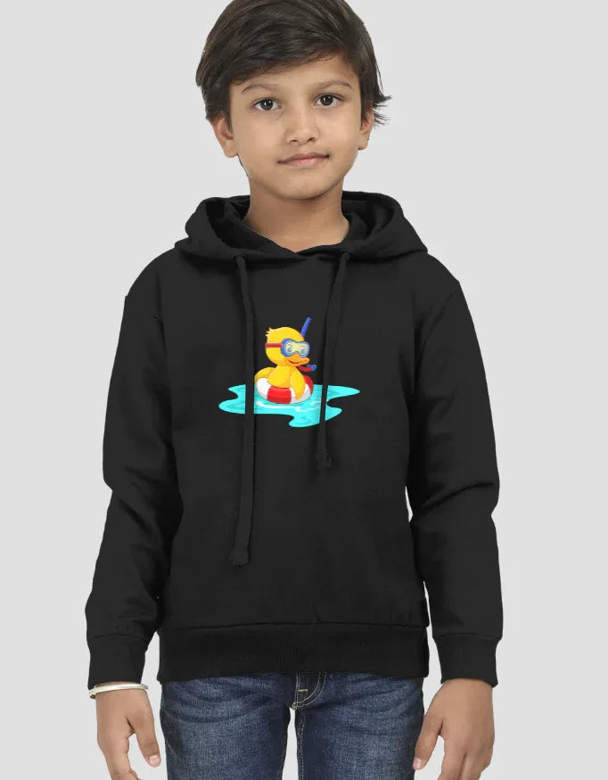 Swimming Duck Graphic Kids Hoodie - Not So Suttle
