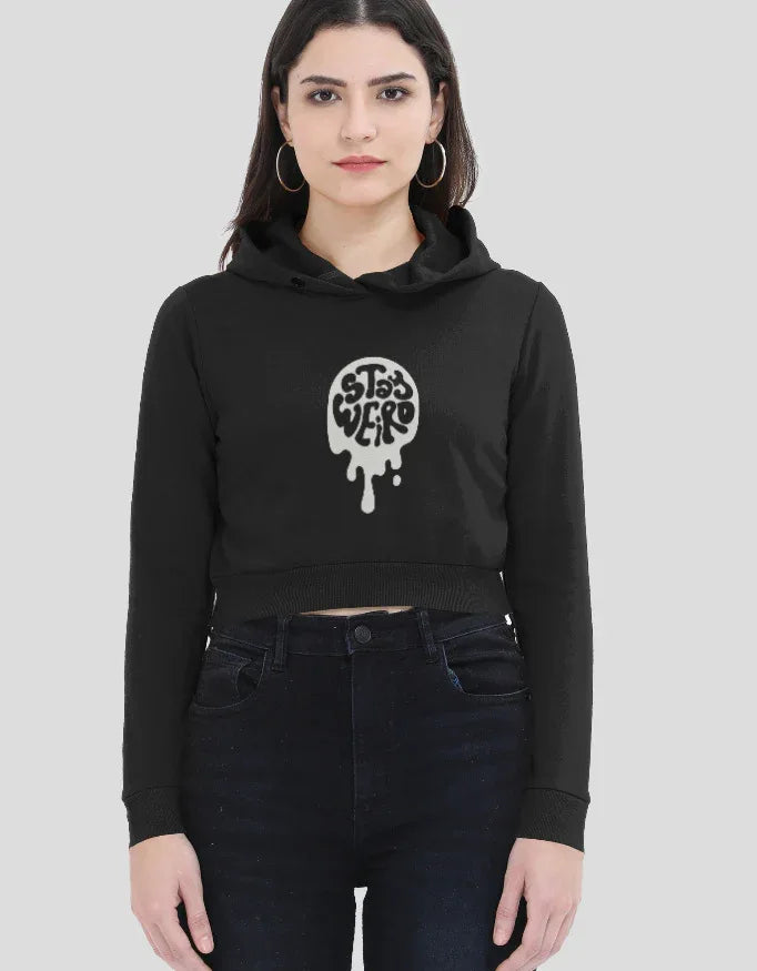 Stay Wired Graphic Cropped Hoodie for Women - Not So Suttle