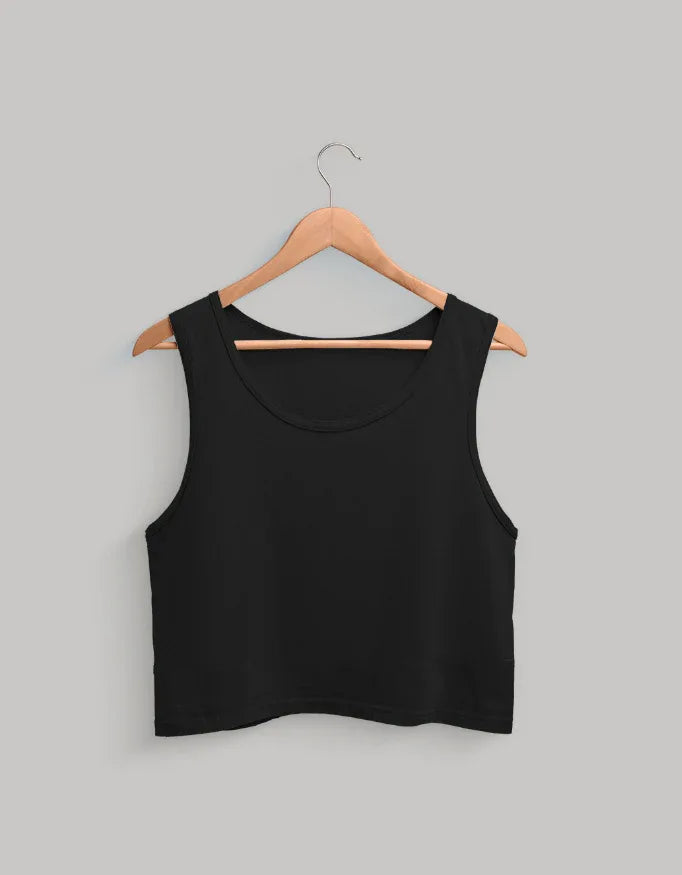 Black and White Solid Crop Tank - Not So Suttle