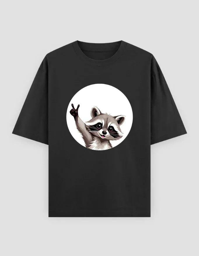Racoon Graphic Oversized Classic T-Shirt for Men - Not So Suttle
