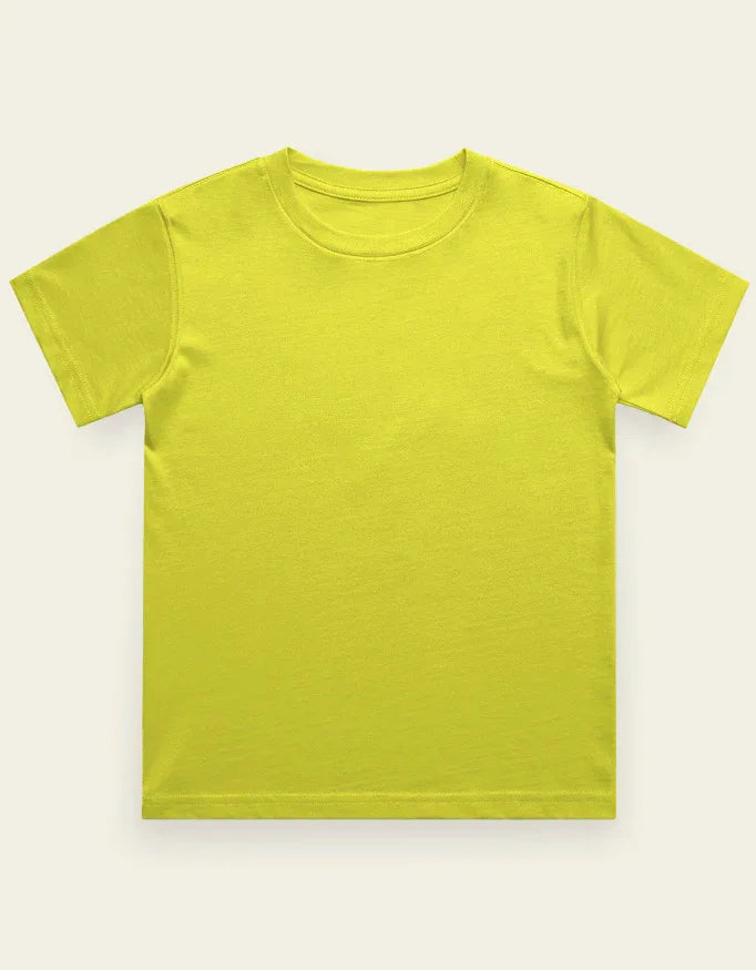Boy's Crew Neck T-Shirt Yellow - Not So Suttle