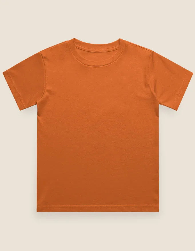 Boy's Crew Neck T-Shirt Orange - Not So Suttle