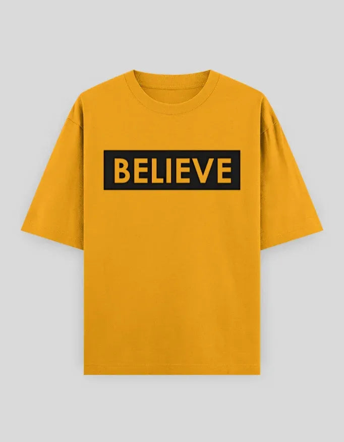 Believe Graphic Oversized Classic T-Shirt for Men - Not So Suttle