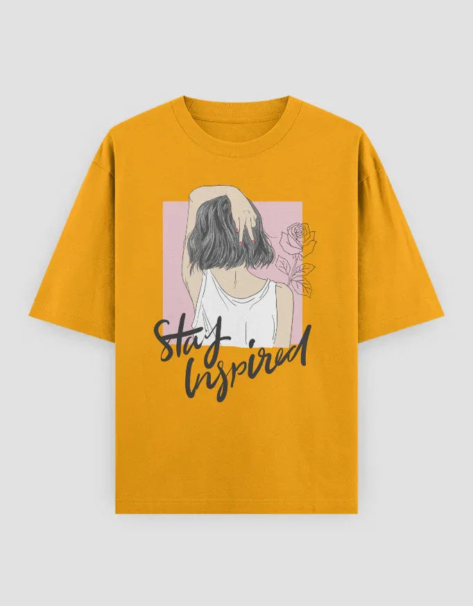 Stay Inspired Graphic Oversized Classic T-Shirt for Women - Not So Suttle