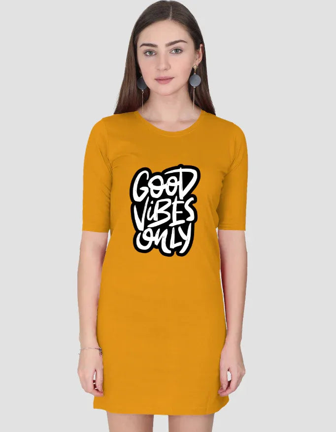 Good Vibes Only Graphic T-Shirt Dress for Women - Not So Suttle