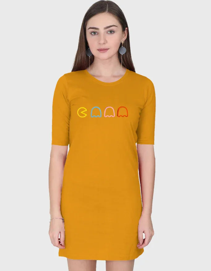 Packman Graphic T-Shirt Dress for Women - Not So Suttle