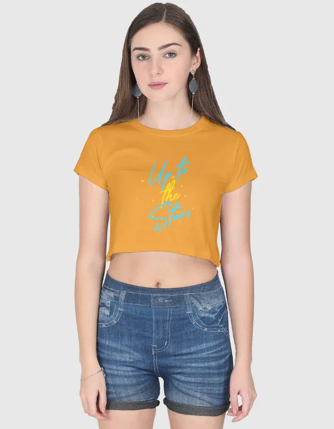 Up to the Stars Graphic Crop Top for Women - Not So Suttle