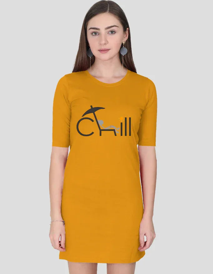 Chill Graphic T-Shirt Dress for Women - Not So Suttle