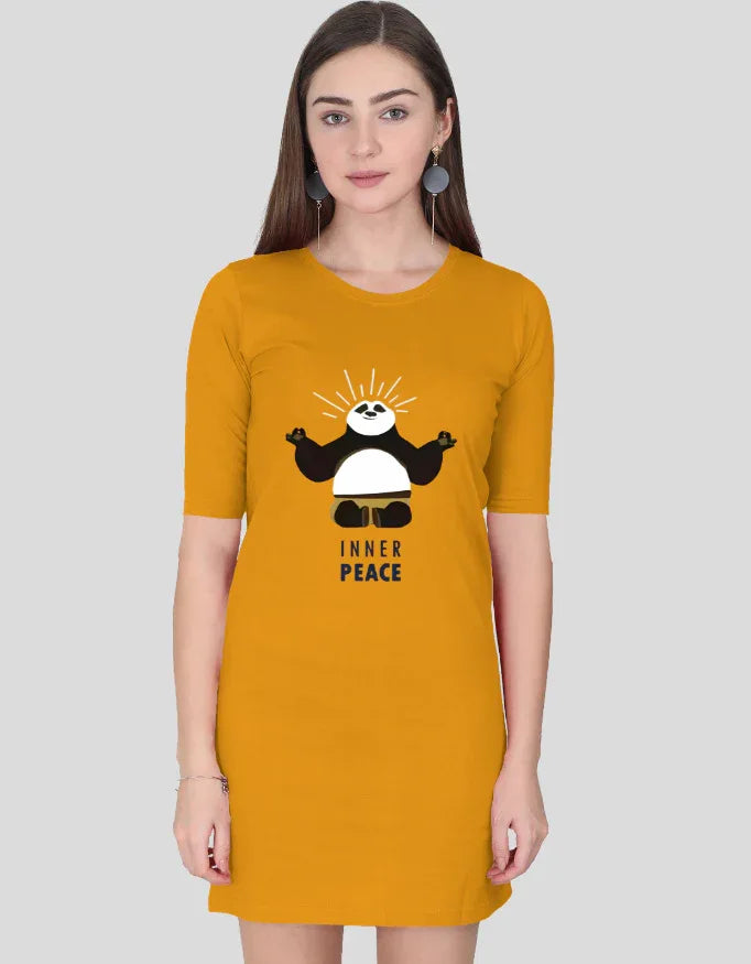 Inner Peace Graphic T-Shirt Dress for Women - Not So Suttle