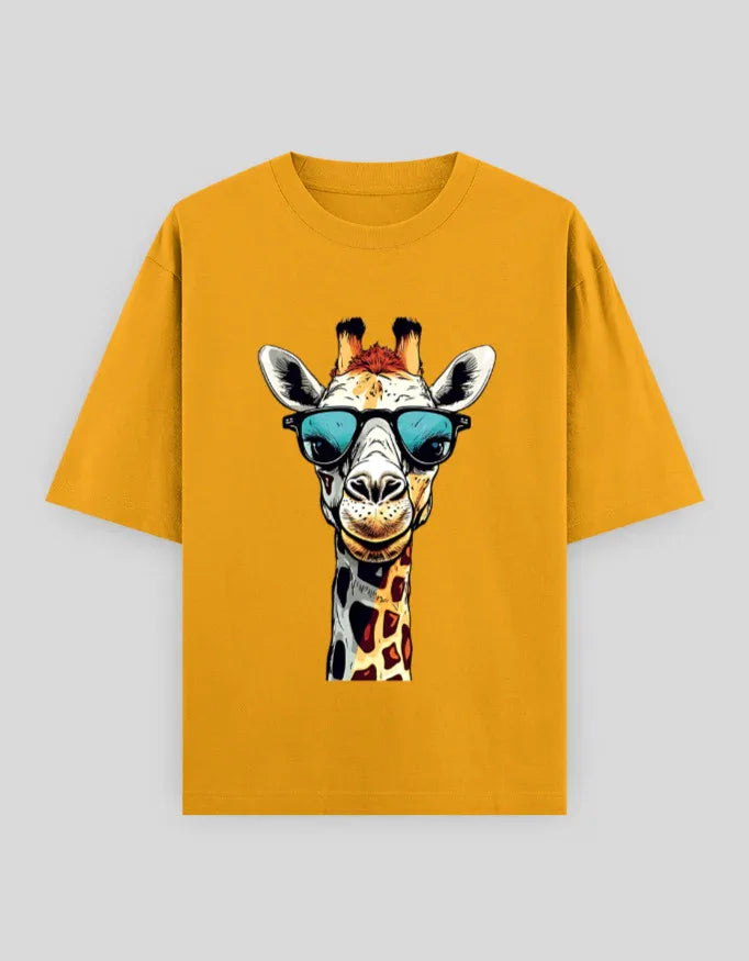 Giraffe Graphic Oversized Classic T-Shirt for Men - Not So Suttle