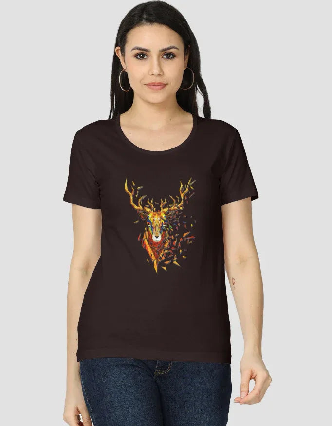 Golden Deer Graphic Classic T-Shirt for Women - Not So Suttle