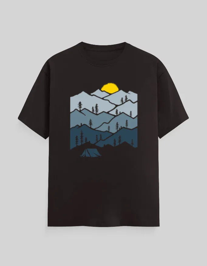 Mountains Graphic Classic Crew T-Shirt for Men - Not So Suttle