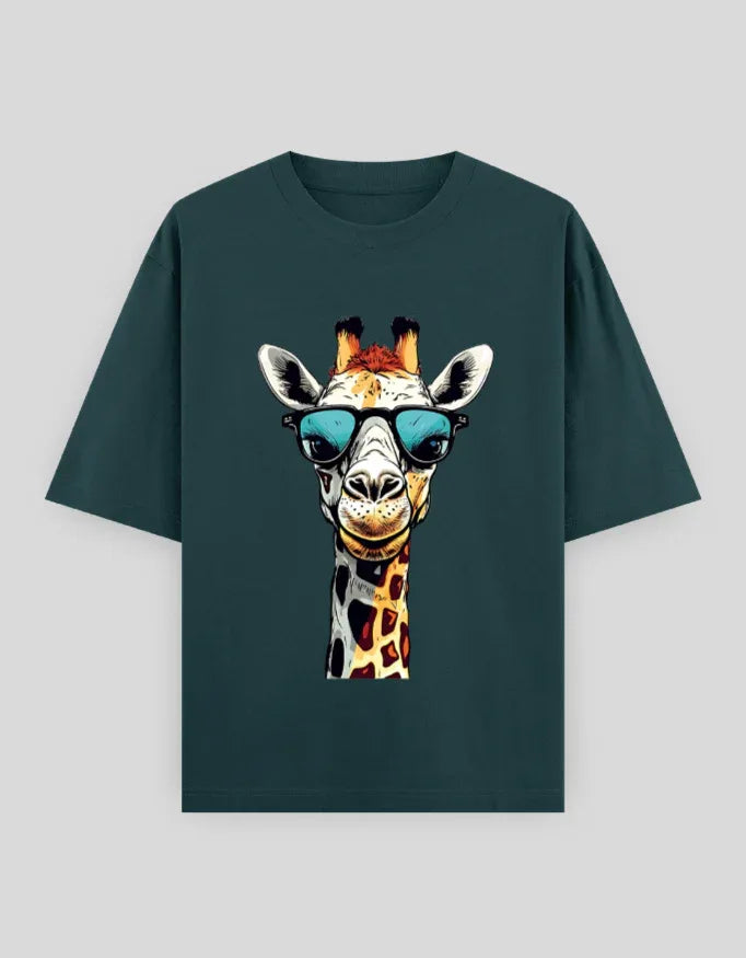 Giraffe Graphic Oversized Classic T-Shirt for Men - Not So Suttle