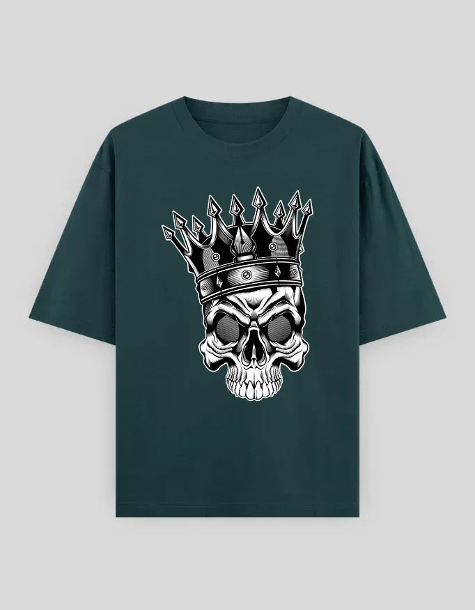 Crowned Skull Graphic Oversized Classic T-Shirt for Men - Not So Suttle