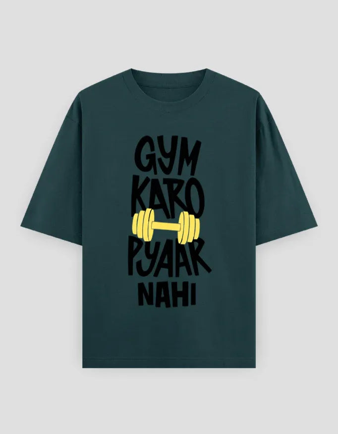 Gym Karo Graphic Oversized Classic T-Shirt for Men - Not So Suttle