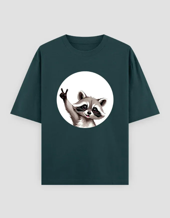 Racoon Graphic Oversized Classic T-Shirt for Men - Not So Suttle