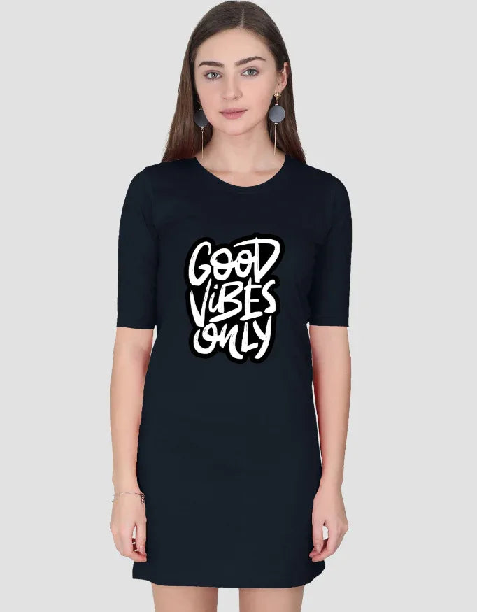 Good Vibes Only Graphic T-Shirt Dress for Women - Not So Suttle