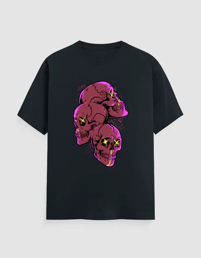 Red Skulls Graphic Classic Crew T-Shirt for Men - Not So Suttle