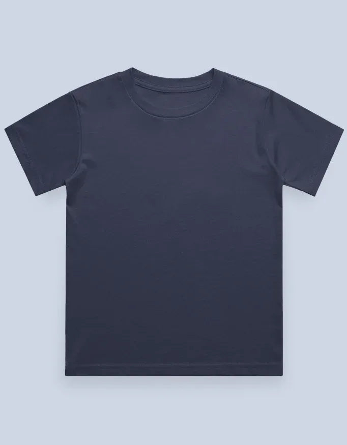 Boy's Crew Neck T-Shirt Navy Blue - Not So Suttle