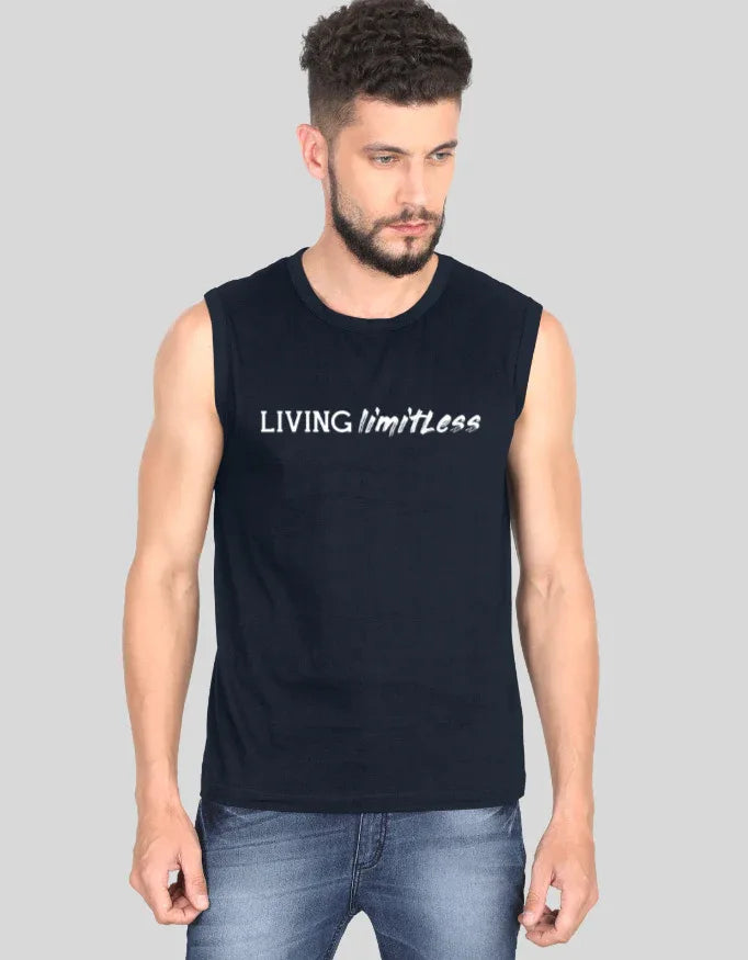 Living Limitless Sleeveless Graphic T-Shirt for Men - Not So Suttle