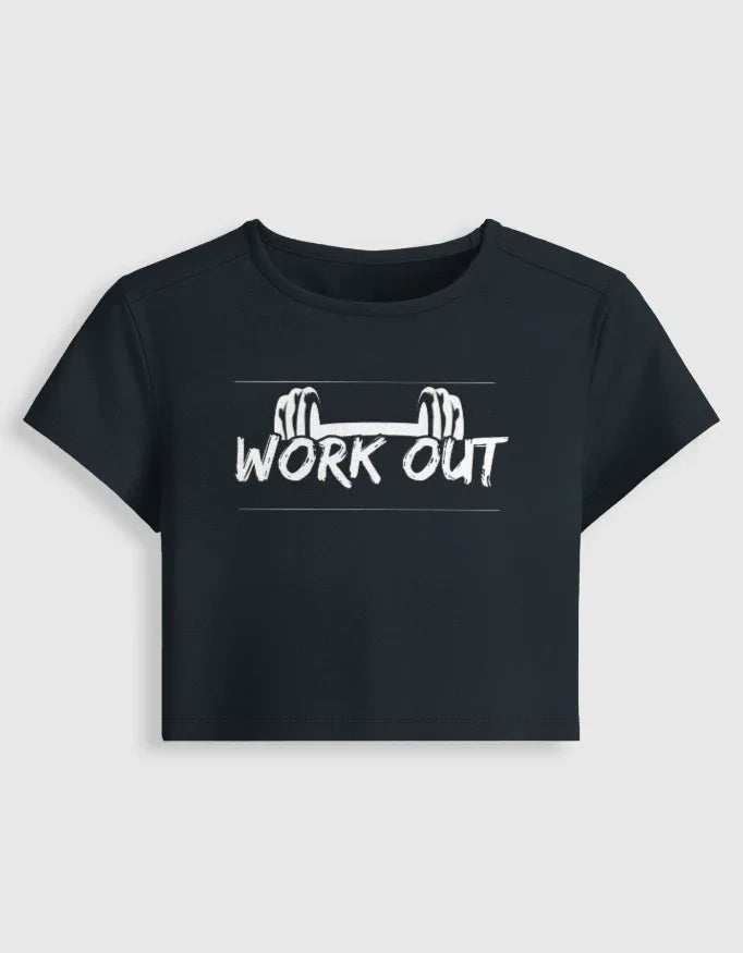 Workout Graphic body-hugging fit Baby Tee for Women - Not So Suttle