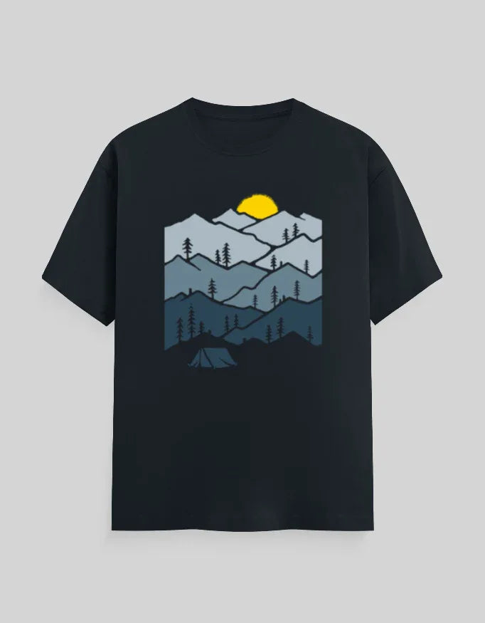 Mountains Graphic Classic Crew T-Shirt for Men - Not So Suttle