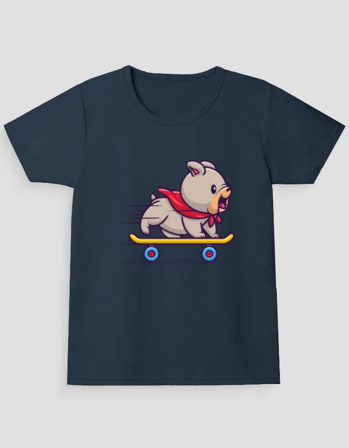 Skate Dog Graphic T-Shirt for Girl's - Not So Suttle