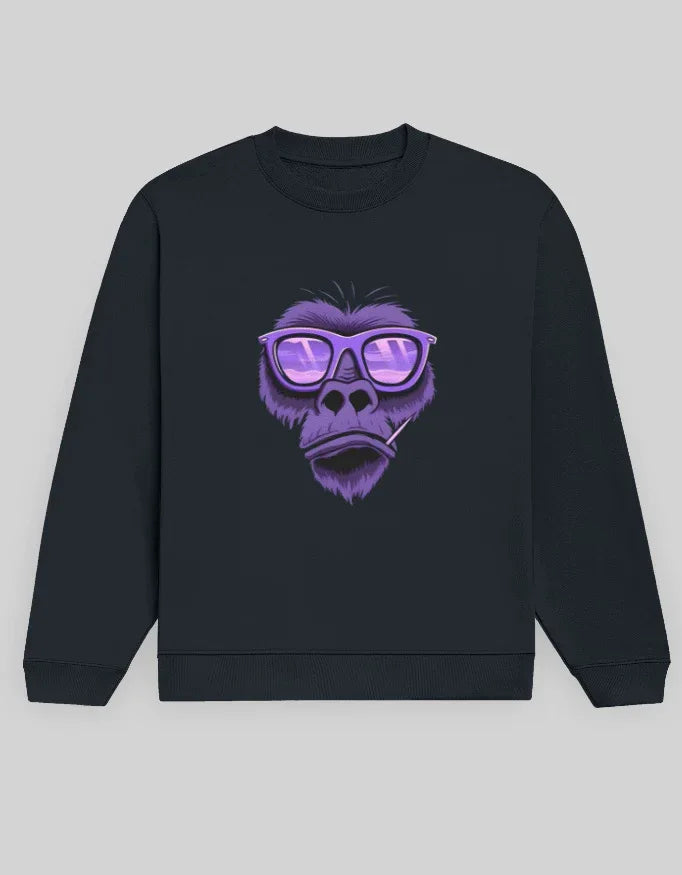 Purple Gorilla Graphic Sweatshirt for Men - Not So Suttle