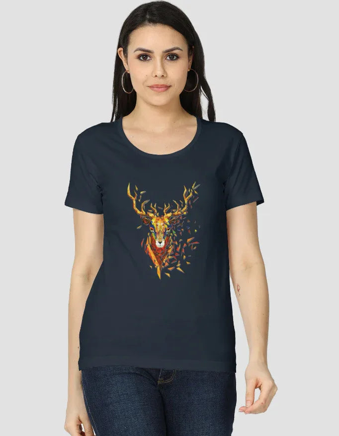 Golden Deer Graphic Classic T-Shirt for Women - Not So Suttle
