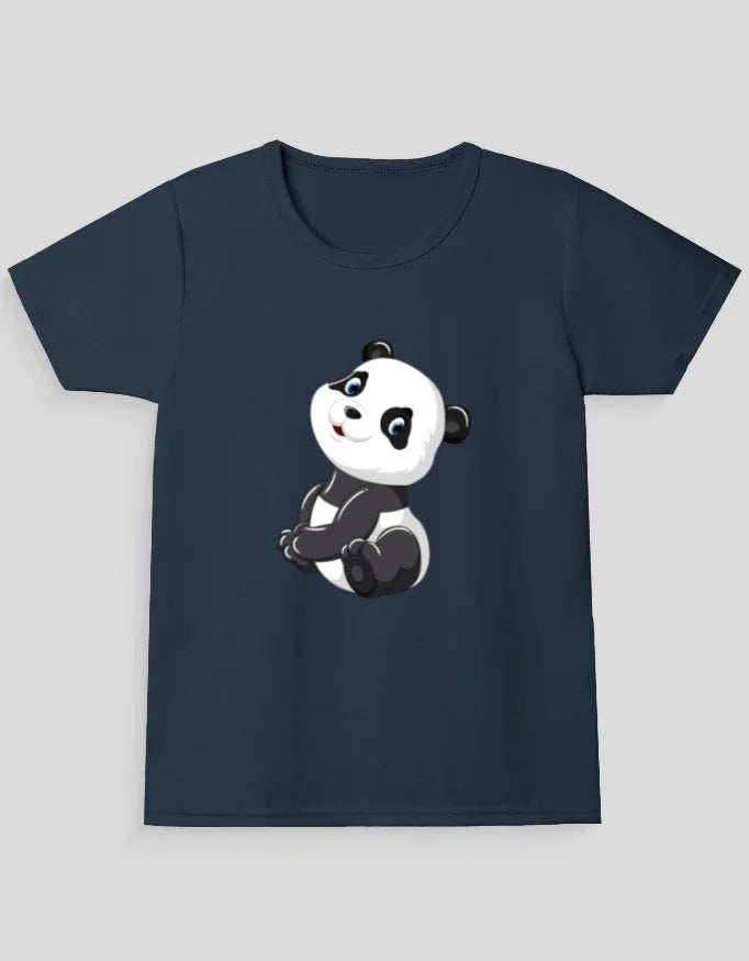 Cute Panda Graphic T-Shirt for Girl's - Not So Suttle