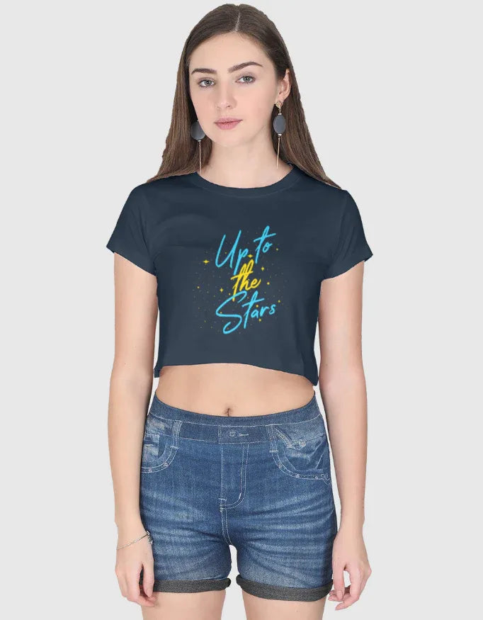 Up to the Stars Graphic Crop Top for Women - Not So Suttle
