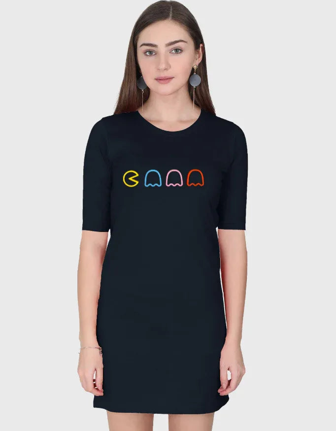 Packman Graphic T-Shirt Dress for Women - Not So Suttle