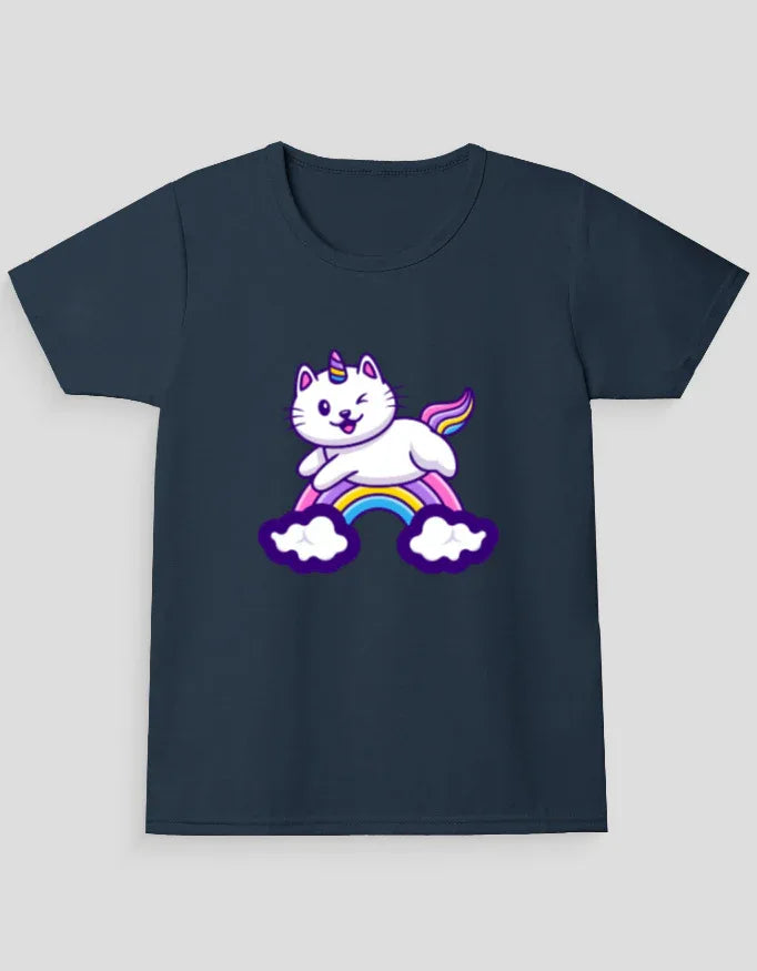 Rainbow Unicorn Graphic T-Shirt for Girl's - Not So Suttle