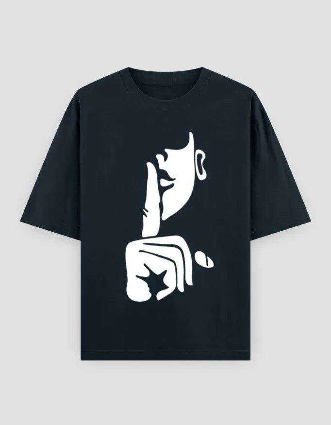 Silent Graphic Oversized Classic T-Shirt for Men - Not So Suttle