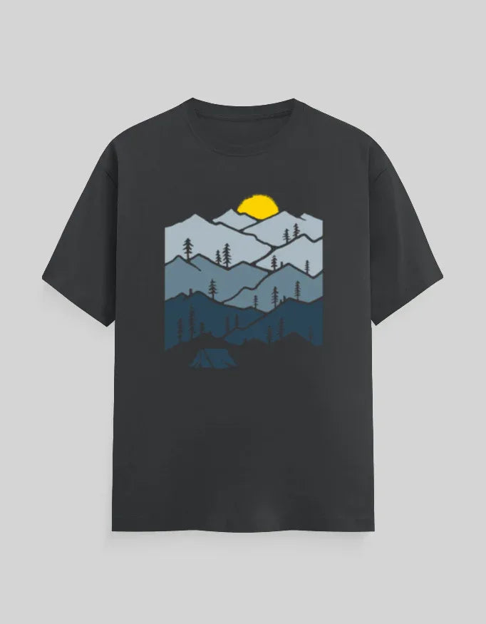 Mountains Graphic Classic Crew T-Shirt for Men - Not So Suttle