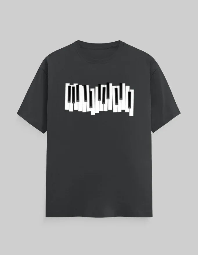 Piano Graphic Classic Crew T-Shirt for Men - Not So Suttle