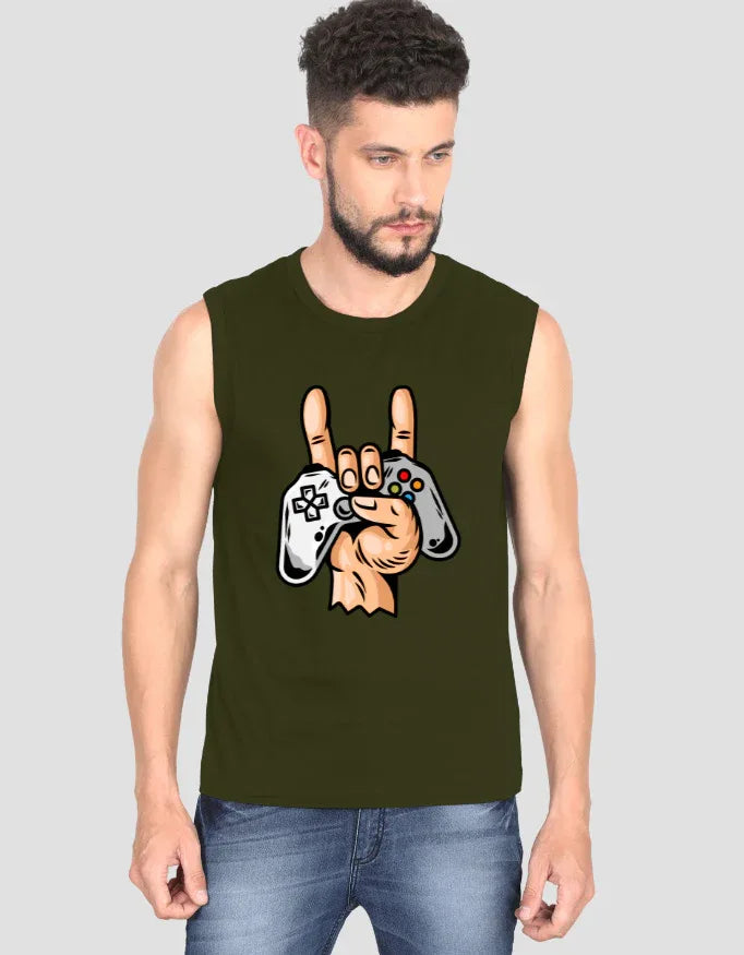 Gamer Graphic Sleeveless T-Shirt for Men - Not So Suttle