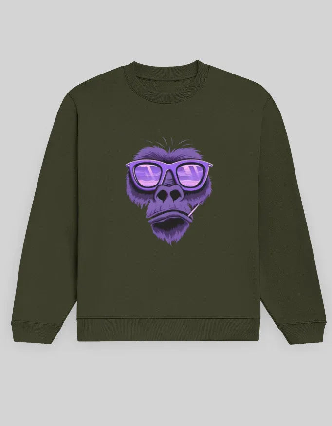 Purple Gorilla Graphic Sweatshirt for Men - Not So Suttle