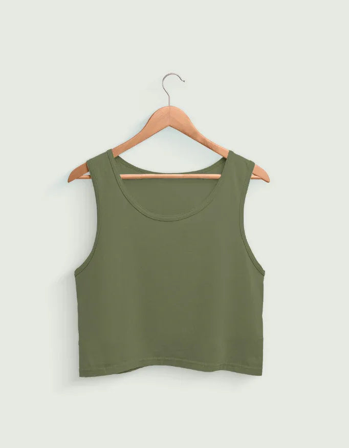 Olive Green Crop Tank - Not So Suttle